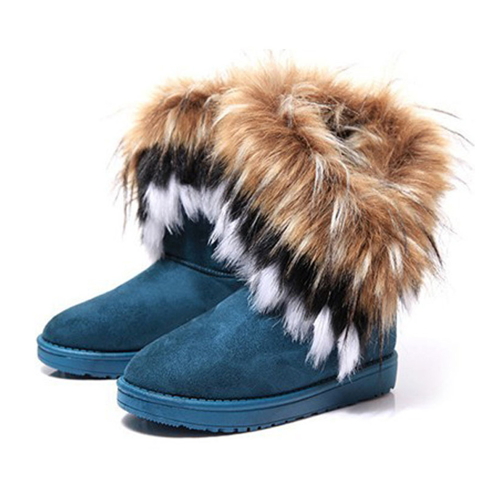 Women's Bohemian Winter Furry Boots With Long Fur on Luulla